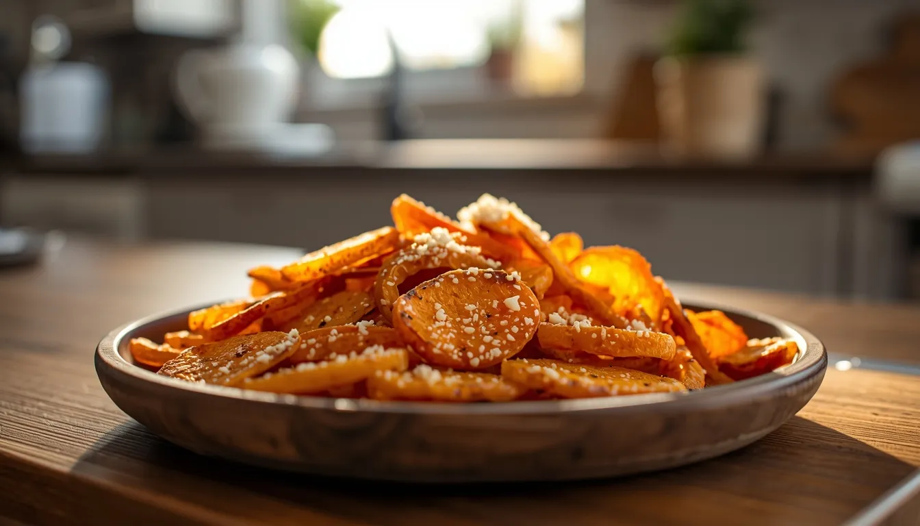 chips de zanahoria en freidora de aire con parmesano
