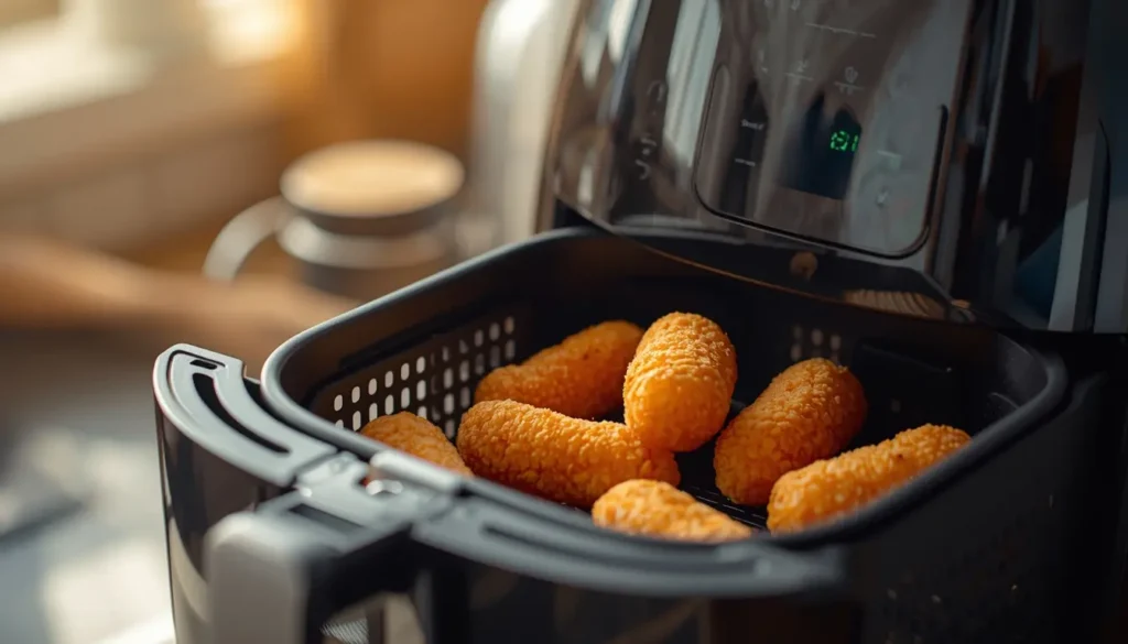 croquetas en cesta freidora de aire