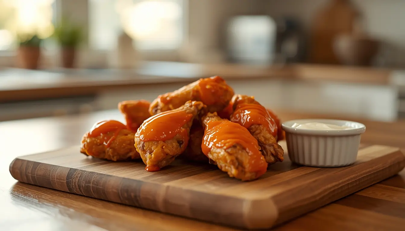 alitas de pollo congeladas en freidora de aire crujientes