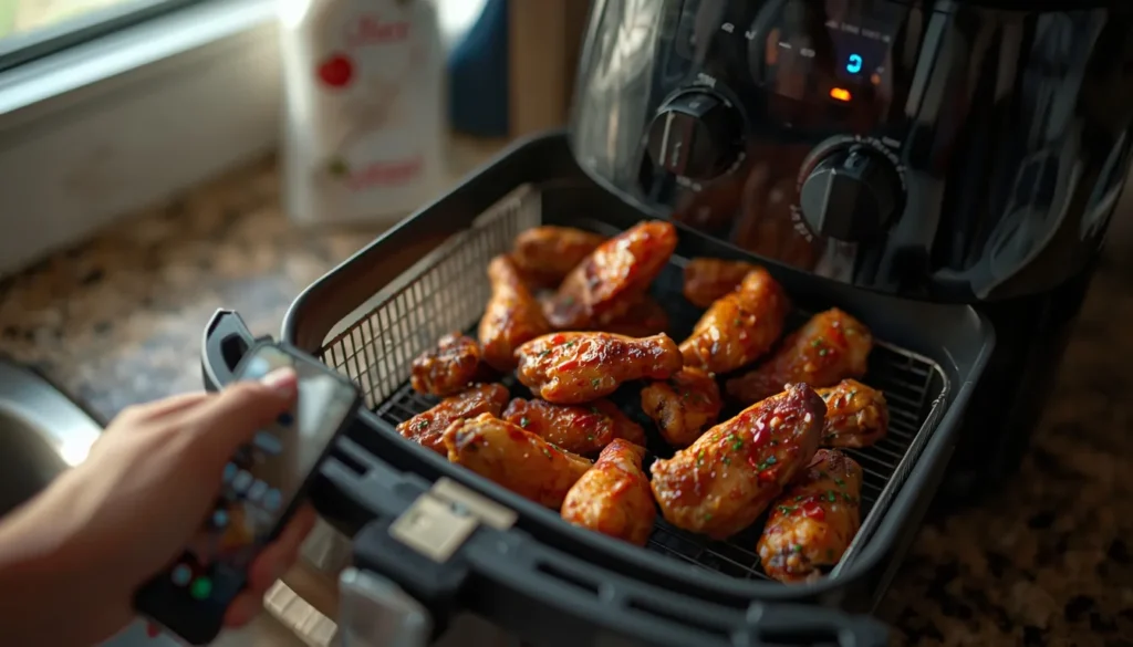 alitas de pollo congeladas en freidora de aire sin descongelar