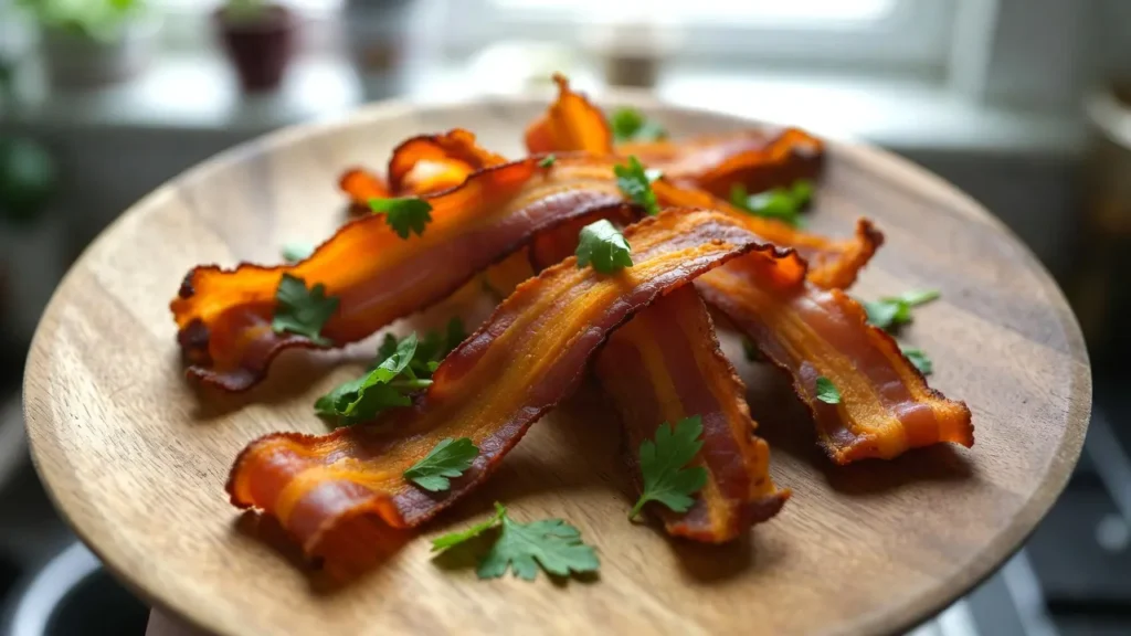 bacon de zanahoria en freidora de aire crujiente y ahumado