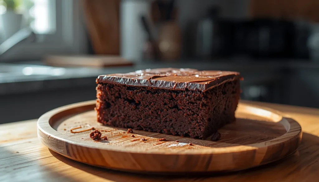bizcocho de chocolate en freidora de aire húmedo y esponjoso