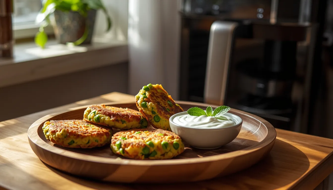 Buñuelos de Guisantes y Feta en Freidora de Aire — El Aperitivo de Primavera