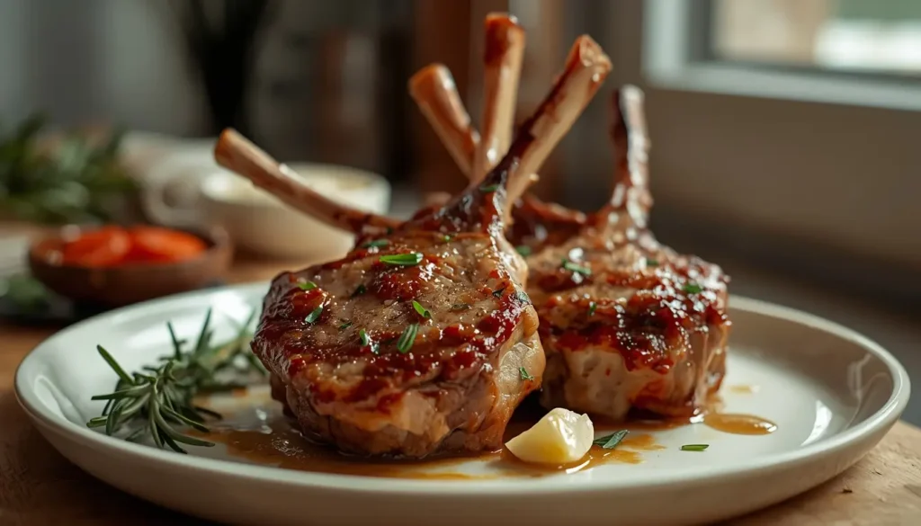 chuletillas de cordero en freidora de aire crujientes con romero