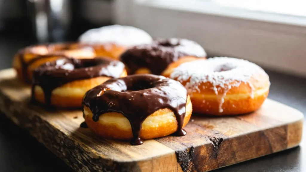 donuts en freidora de aire esponjosos con glaseado