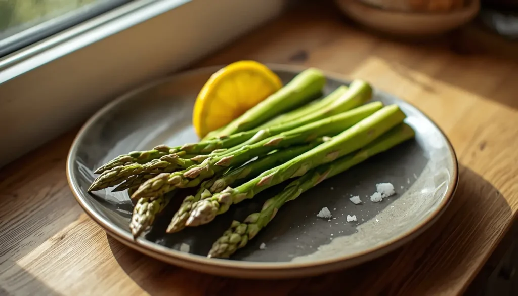 espárragos trigueros en freidora de aire crujientes con limón