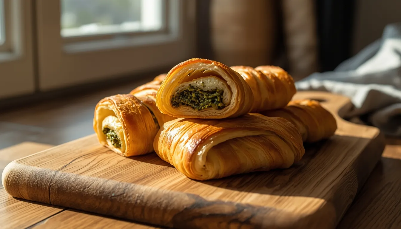 Hojaldre con Pesto en Freidora de Aire — El Aperitivo más Vistoso en 15 Minutos