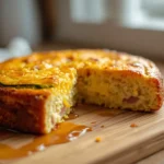 pastel de calabacín con jamón y queso en freidora de aire