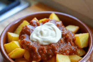 Patatas Bravas en Freidora de Aire — Tiempo Exacto para que Queden Crujientes