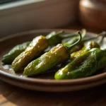pimientos de Padrón en freidora de aire crujientes con sal gruesa