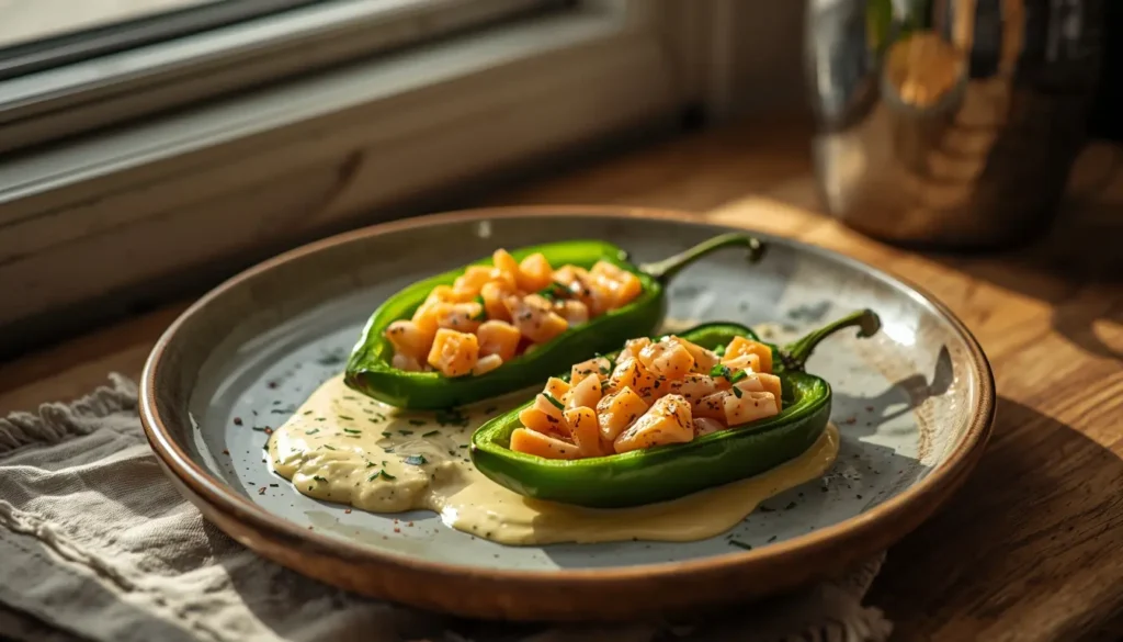 pimientos del piquillo rellenos en freidora de aire con salsa