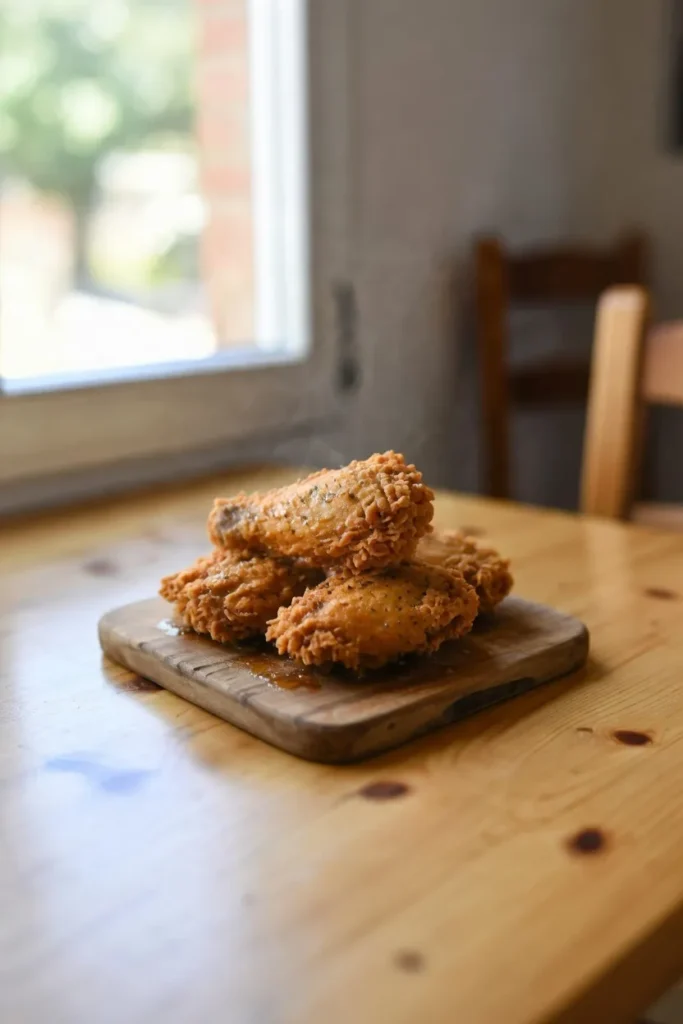 pollo estilo KFC en freidora de aire crujiente y dorado