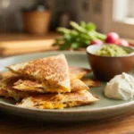 quesadillas en freidora de aire crujientes con queso fundido