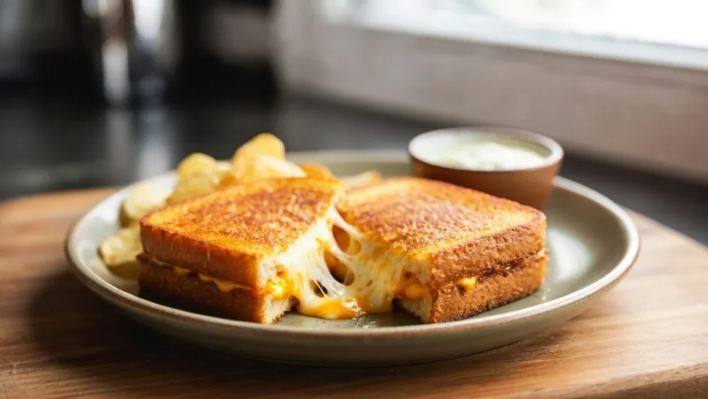 sándwich de queso fundido en freidora de aire crujiente