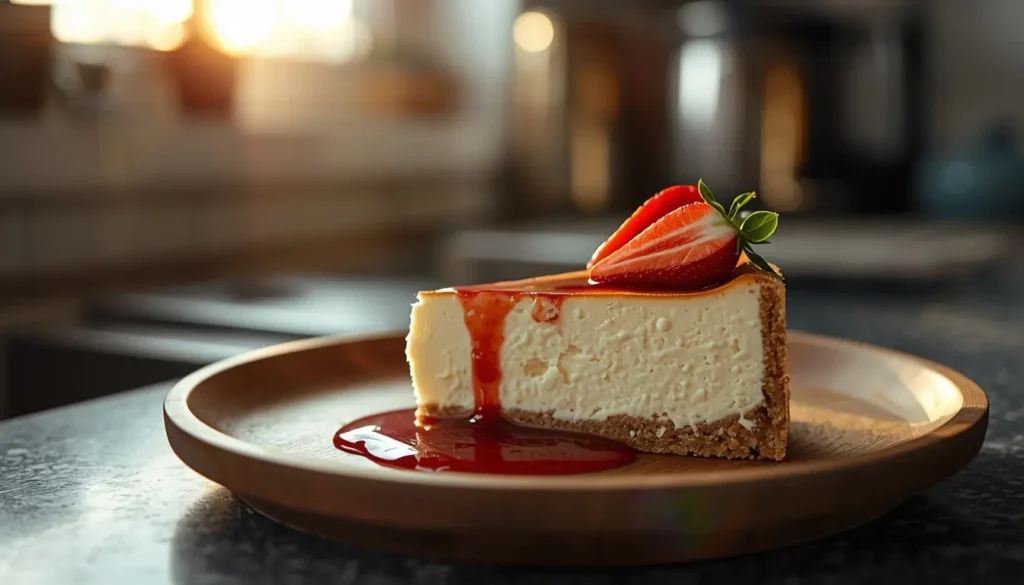 tarta de queso en freidora de aire cremosa y casera