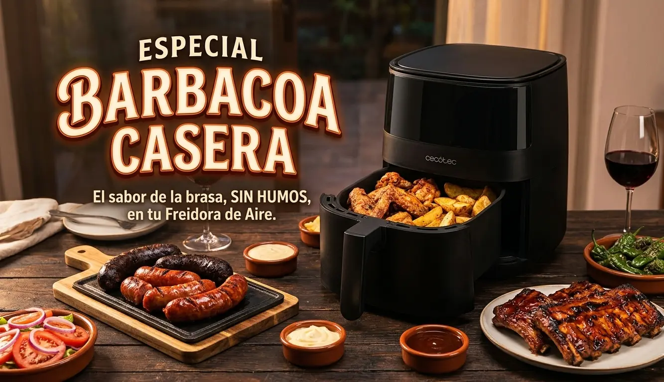 barbacoa casera en freidora de aire sin humos