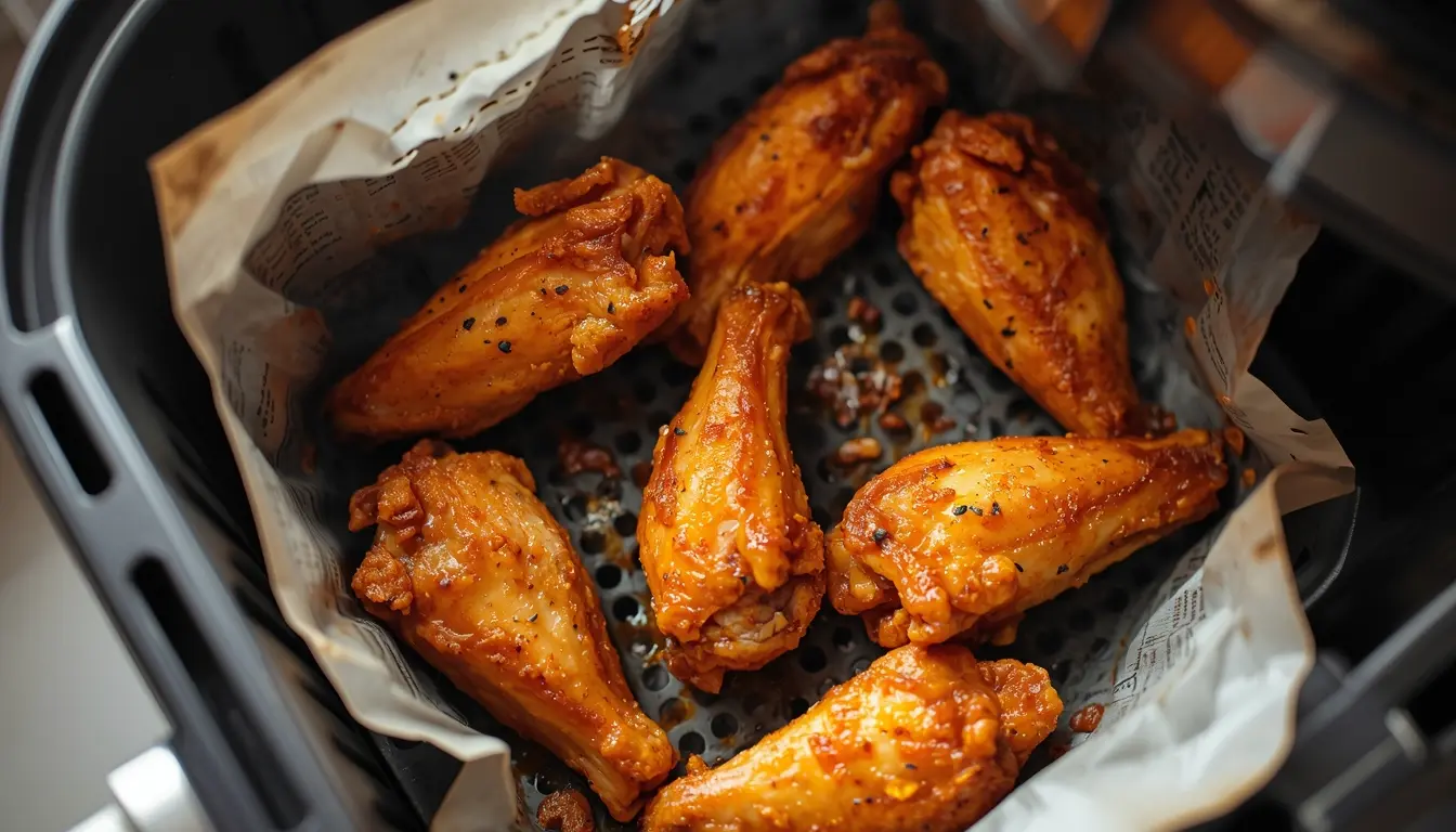 alitas congeladas en freidora de aire crujientes