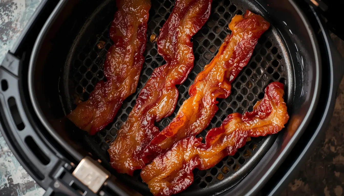 bacon crujiente en freidora de aire