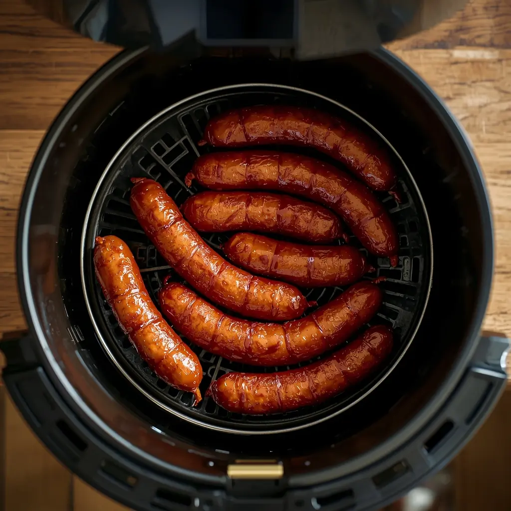 chorizo en freidora de aire dorado