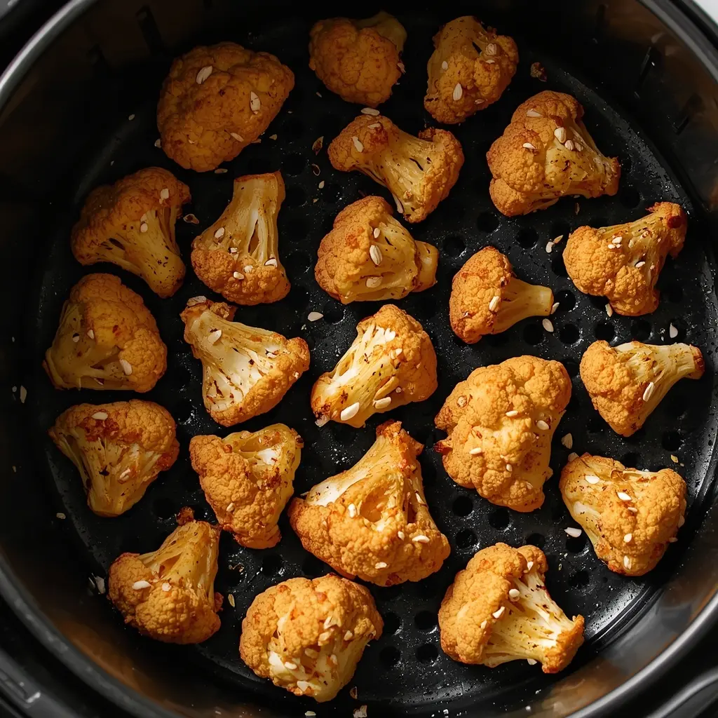 coliflor en freidora de aire crujiente