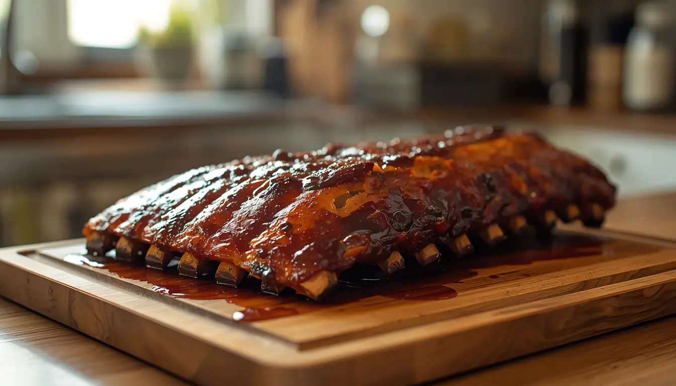 Costillas BBQ en Freidora de Aire con Salsa Casera — Caramelizadas y Tiernas