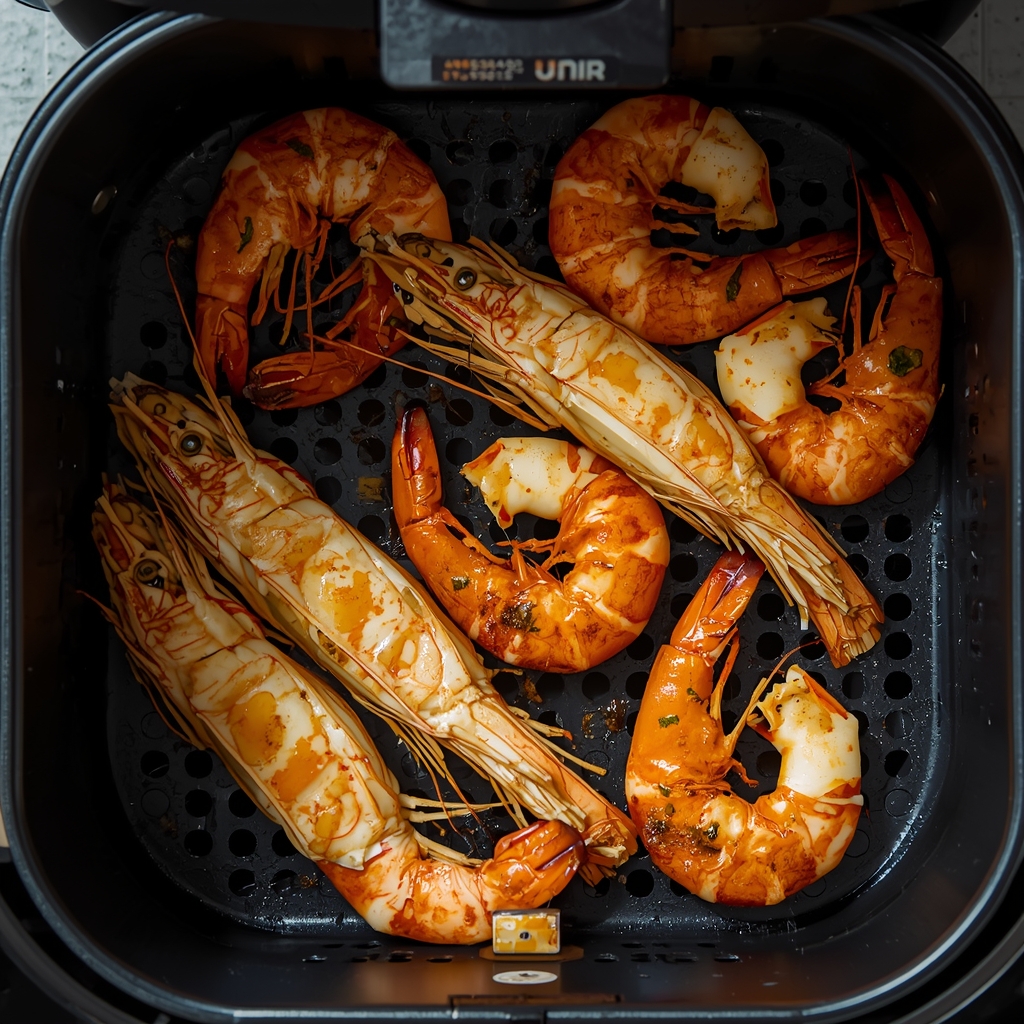 langostinos en freidora de aire