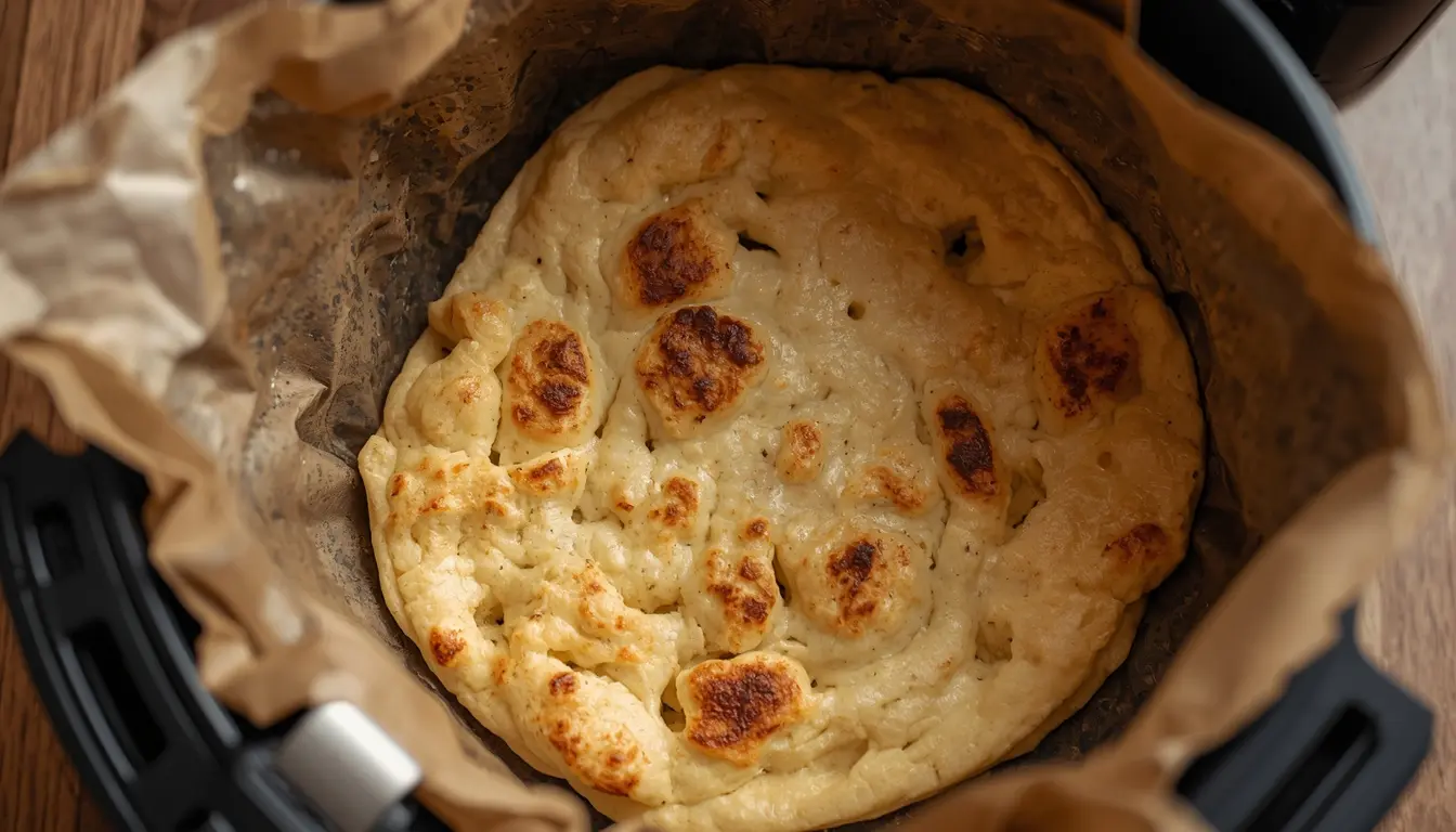 pan de pita en freidora de aire crujiente