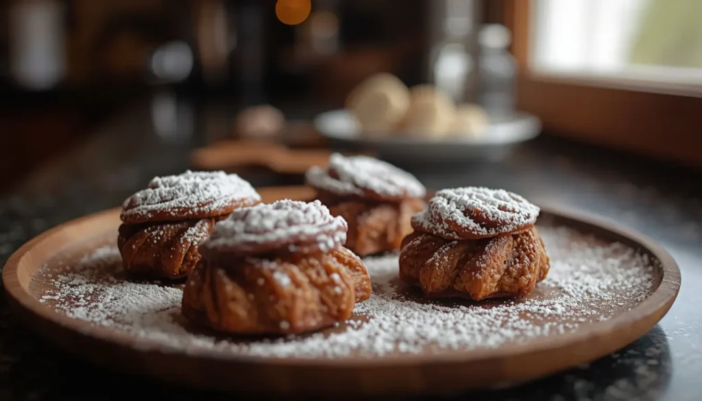 roscos de vino en freidora de aire rebozados en azúcar glas