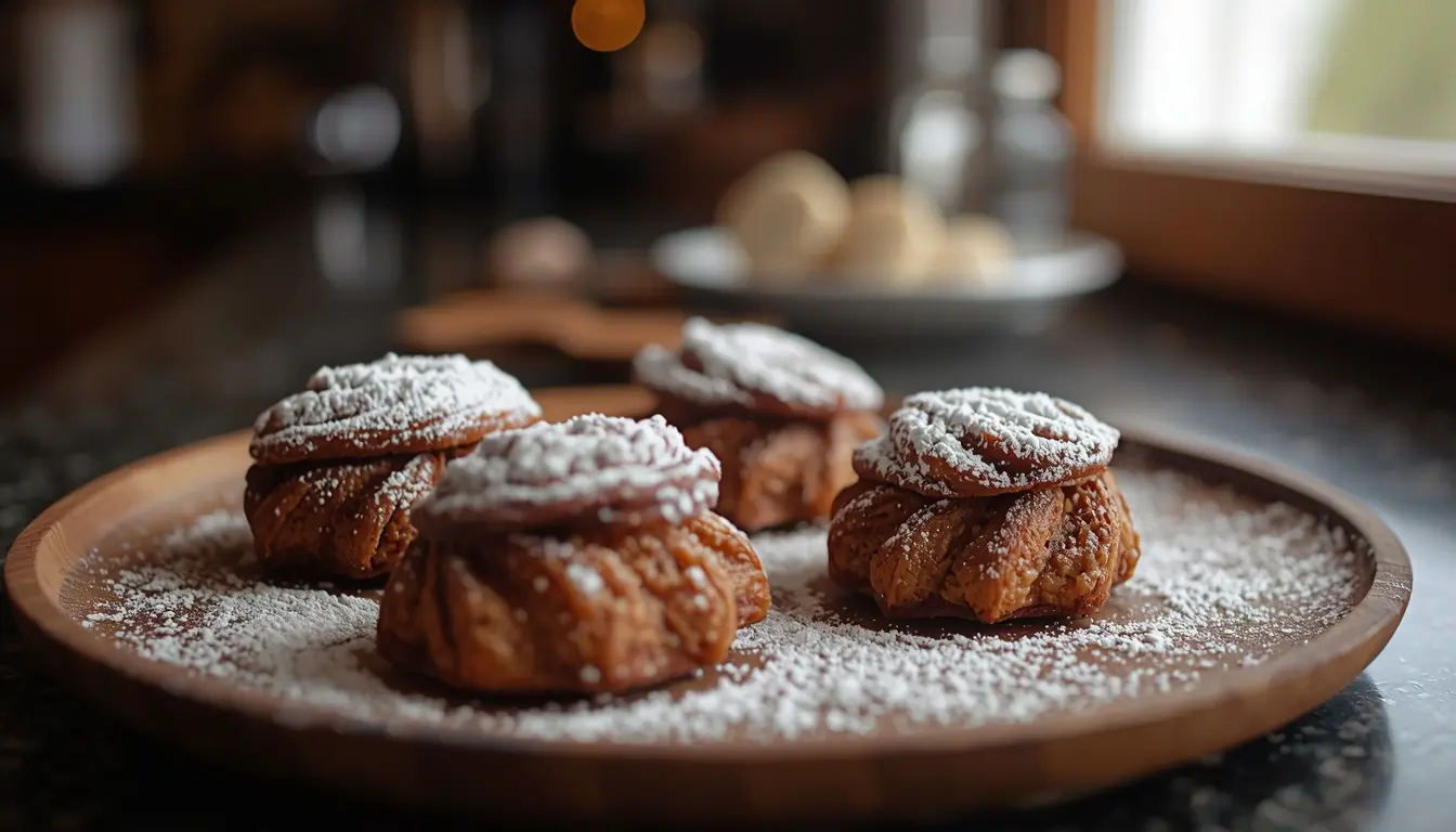 roscos de vino en freidora de aire rebozados en azúcar glas