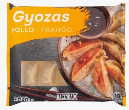 gyozas Mercadona airfryer con base crujiente y dorada recién salidas de la freidora